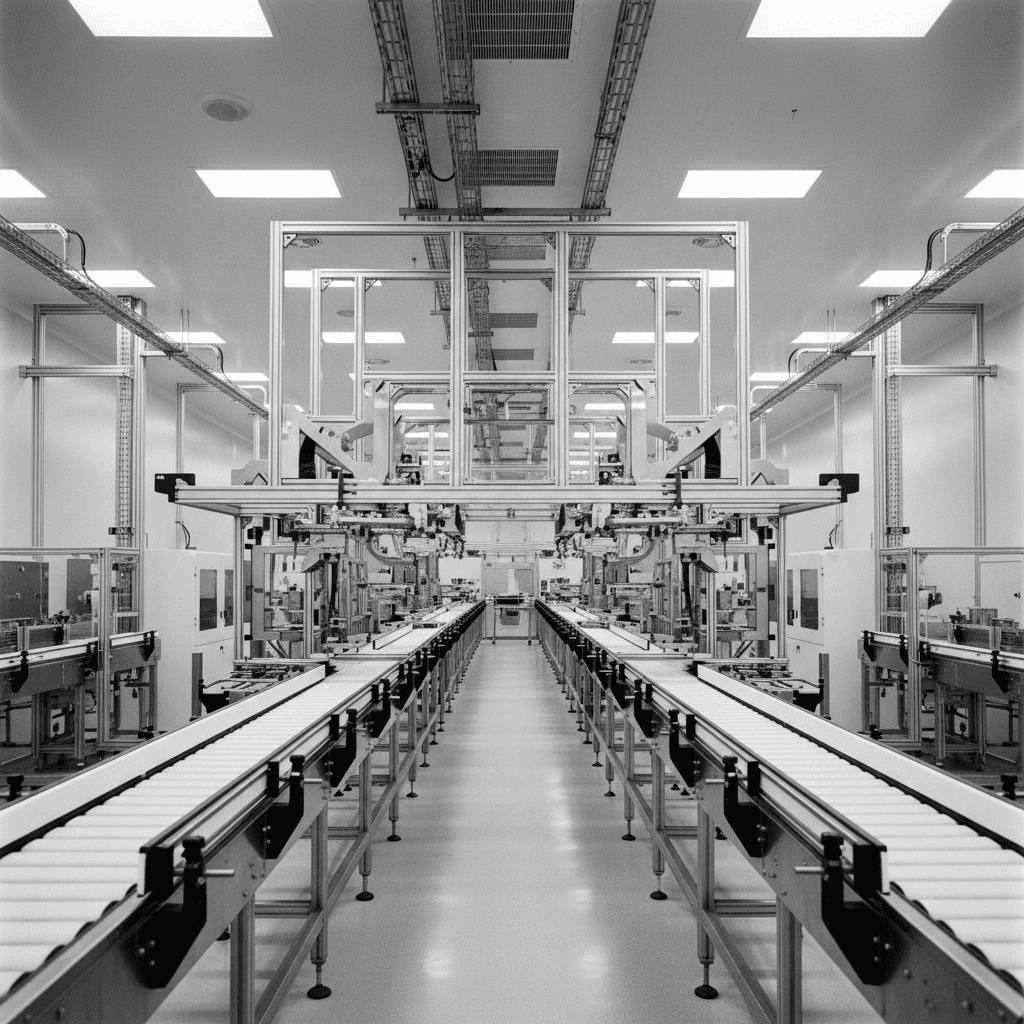 Produktionslinie in einer regulierten Anlage